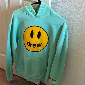 drew house Mint Green Smiley Face Hoodie